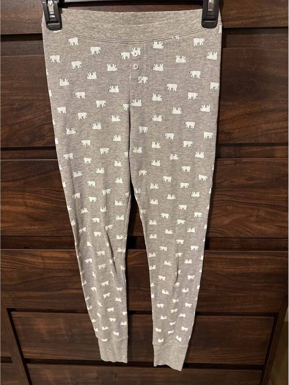 Old Navy XS Gray Polar Bear Print Thermal Leggings